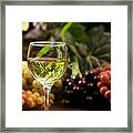 Glass And Grapes Framed Print