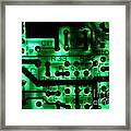 Glowing Green Circuit Board #1 Framed Print