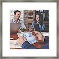 Group Of People Meeting With Technology. #1 Framed Print