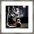 Gym Fitness Workout: Man Ready To Exercise With Kettle Bell #1 Framed Print