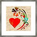 Heart And Flowers #1 Framed Print