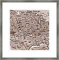 Historic Route 66 Cartoon Map Framed Print