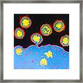 Hiv Virus Budding From T4 Lymphocyte #1 Framed Print