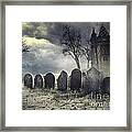 Hunted House On Graveyard #1 Framed Print