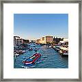 Italy, Venice, Morning Traffic On Canal #1 Framed Print