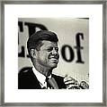 John F. Kennedy Speaking, 1963 #1 Framed Print