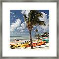 Kayaks On The Beach #1 Framed Print