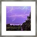Lightning Over The Beach #1 Framed Print