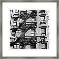 Low Angle View Of Fire Escapes #1 Framed Print