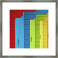 Multi-coloured Beach Huts #1 Framed Print