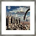 Omeisaurus Dinosaurs Come Into Contact #1 Framed Print