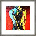 Original Abstract Oil Painting Art-male Nude By Kinfe Framed Print