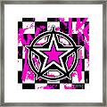 Pink Star Checkerboard Framed Print