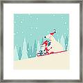 Playing Snow Sled #1 Framed Print