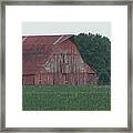 Weathered Red Barn In Kentucky Framed Print