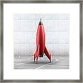 Rocket In Parking Lot #1 Framed Print