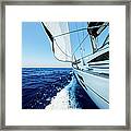 Sailing With Sailboat #1 Framed Print