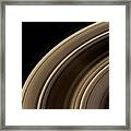 Saturn's Rings And Moons Framed Print
