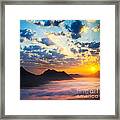 Sea Of Clouds On Sunrise With Ray Lighting Framed Print Sea Of Clouds On Sunrise With Ray Lighting Framed Print
