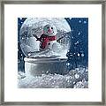 Snow Globe In A Snowy Winter Scene #2 Framed Print