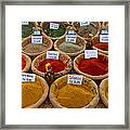 Spices For Sale In A Weekly Market #1 Framed Print