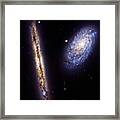 Spiral Galaxies Ngc 4302 And Ngc 4298 #1 Framed Print