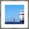 Tall Ship Regatta In The Baie De #1 Framed Print