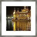 The Golden Temple Of Amritsar At Night #1 Framed Print