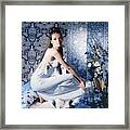 Veruschka Wearing Blue Nightgown #1 Framed Print