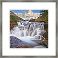 Waterfall In Los Glaciares Np Framed Print