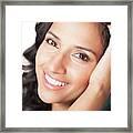 Woman With Hand In Hair #1 Framed Print