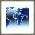 World Map Illustration With Time Zones #1 Framed Print