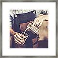 Young Barista Is Making A Coffee #1 Framed Print
