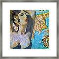 Ancient Cyprus Map And Aphrodite #13 Framed Print