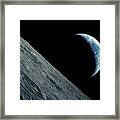 Earthrise Over The Moon #11 Framed Print
