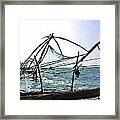 Fishing Nets On The Sea Coast In Alleppey #11 Framed Print