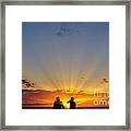 Couple Watching The Sunset On A Beach In Maui Hawaii Usa #12 Framed Print