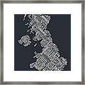 Great Britain Uk City Text Map #13 Framed Print