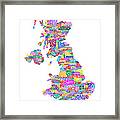 Great Britain Uk City Text Map #15 Framed Print