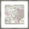 1855 Colton Map Of Texas Framed Print