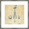 1878 Cork Extractor Patent Artwork - Vintage Framed Print