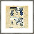 1887 Howe Revolver Patent Artwork - Vintage Framed Print