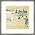 1897 Mannlicher Pistol Patent Minimal - Vintage Framed Print
