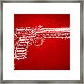 1903 Mcclean Pistol Patent Minimal - Red Framed Print