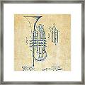 1906 Brass Wind Instrument Patent Artwork Vintage Framed Print