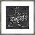 1914 Wright Brothers Flying Machine Patent Gray Framed Print