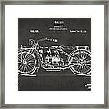 1919 Motorcycle Patent Artwork - Gray Framed Print