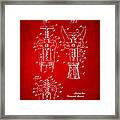 1928 Cork Extractor Patent Artwork - Red Framed Print