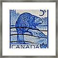 1954 Canada Beaver Stamp Framed Print