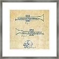 1940 Trumpet Patent Artwork - Vintage Framed Print